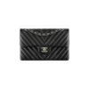 Chanel Classic Chevron Tweed Medium Flap Silver