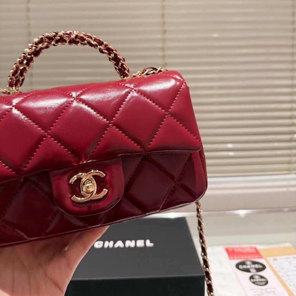 Chanel Classic Mini Flap Lambskin Bag - Image 3