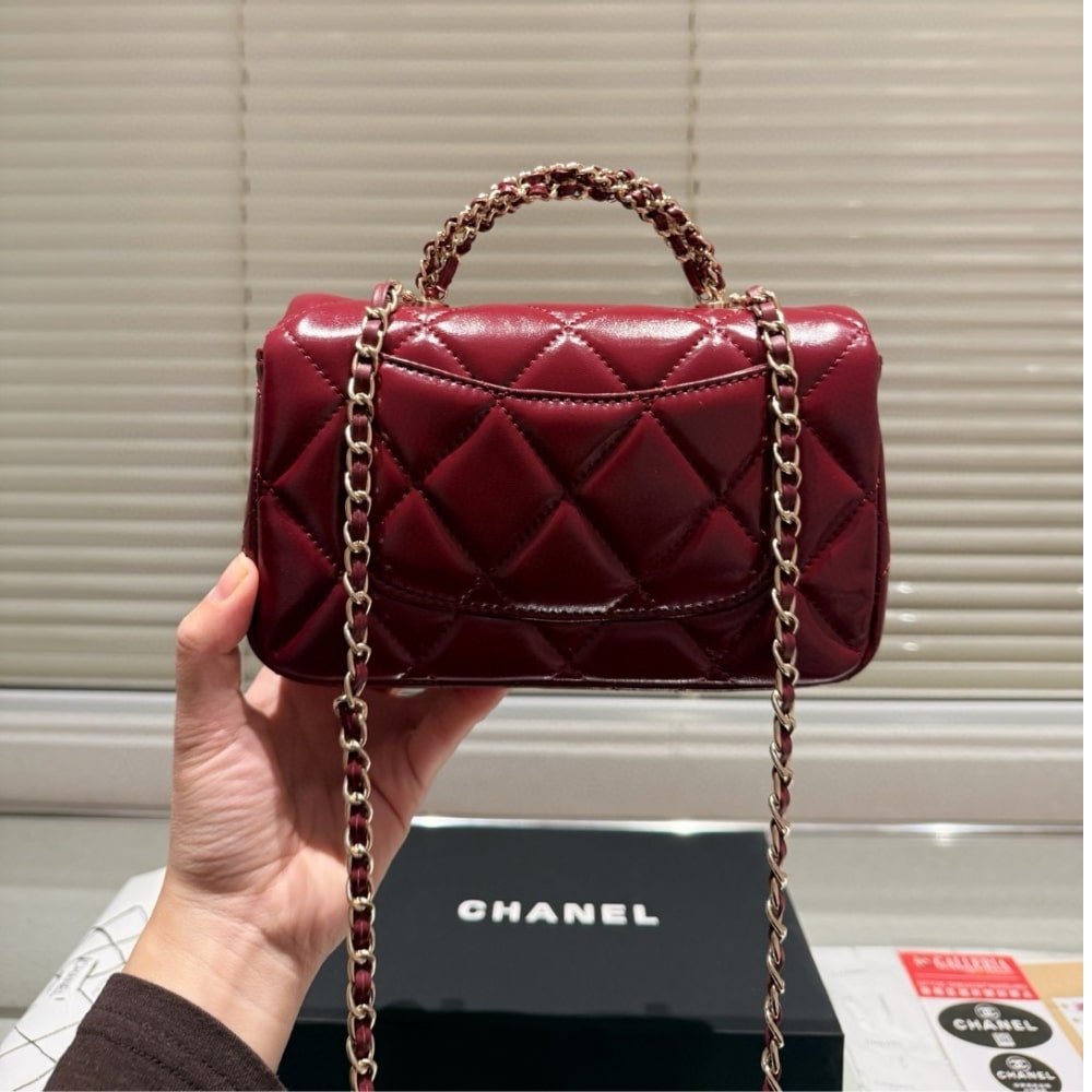 Chanel Classic Mini Flap Lambskin Bag - Image 4