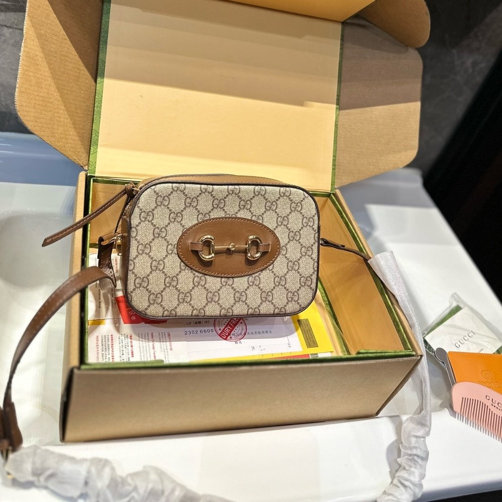 Alternative view of Gucci Horsebit 1955 Mini Shoulder Bag Beige And Ebony 18Cm ?760196 92TCG 8563
