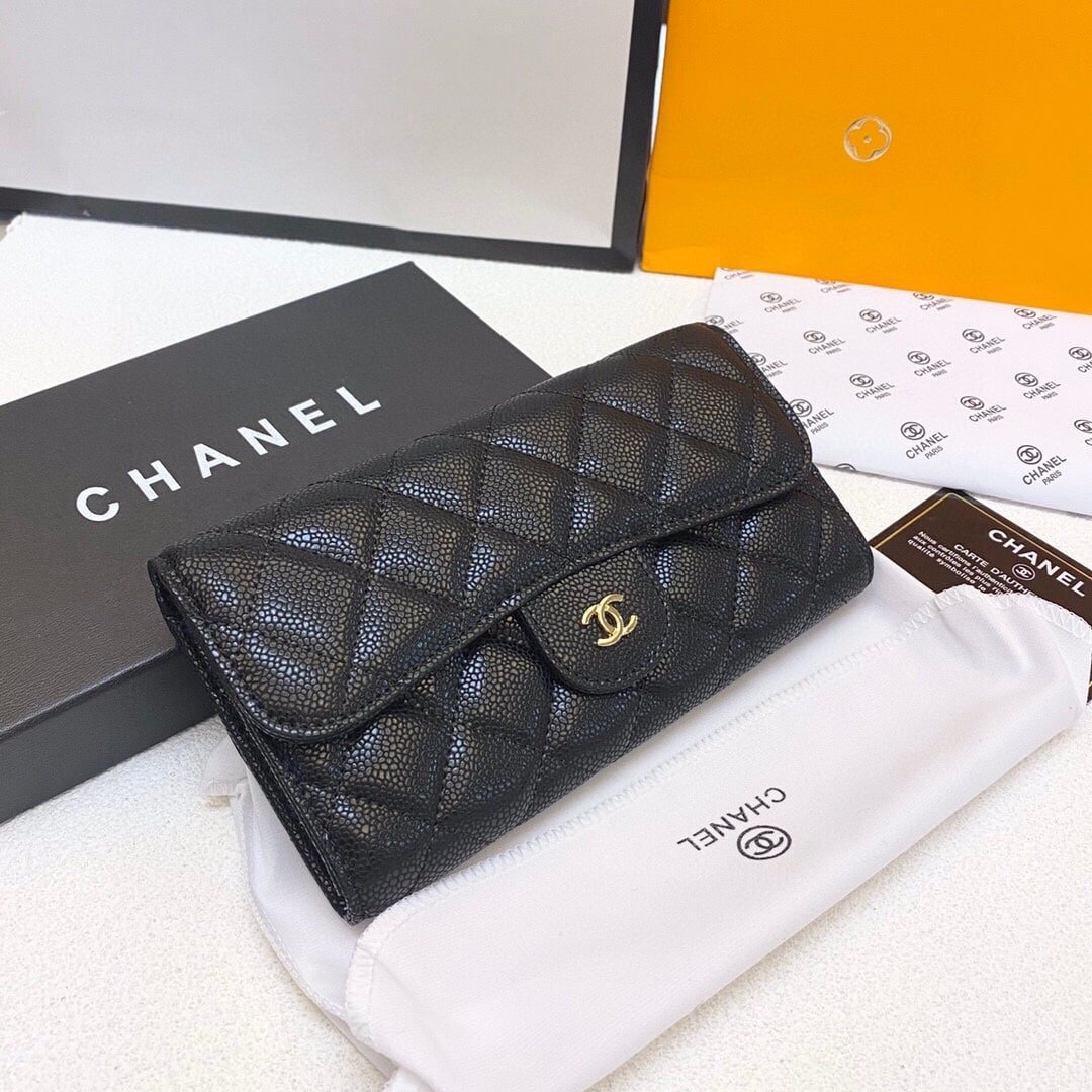 Chanel Classic Long Flap Leather Wallet - Image 3