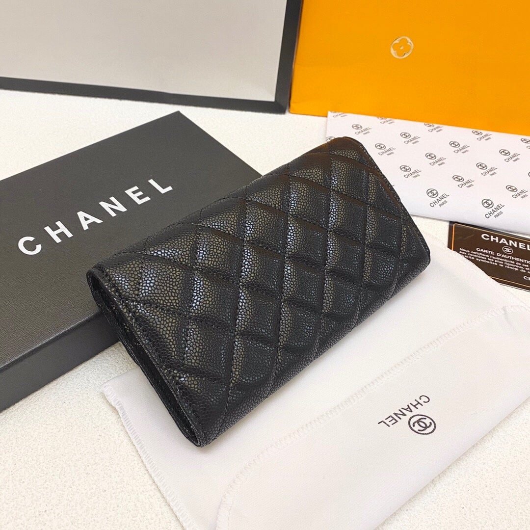 Chanel Classic Long Flap Leather Wallet - Image 6