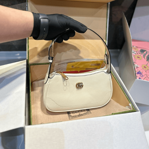 Alternative view of Gucci Aphrodite Small Shoulder Bag White 9.4 Inches
