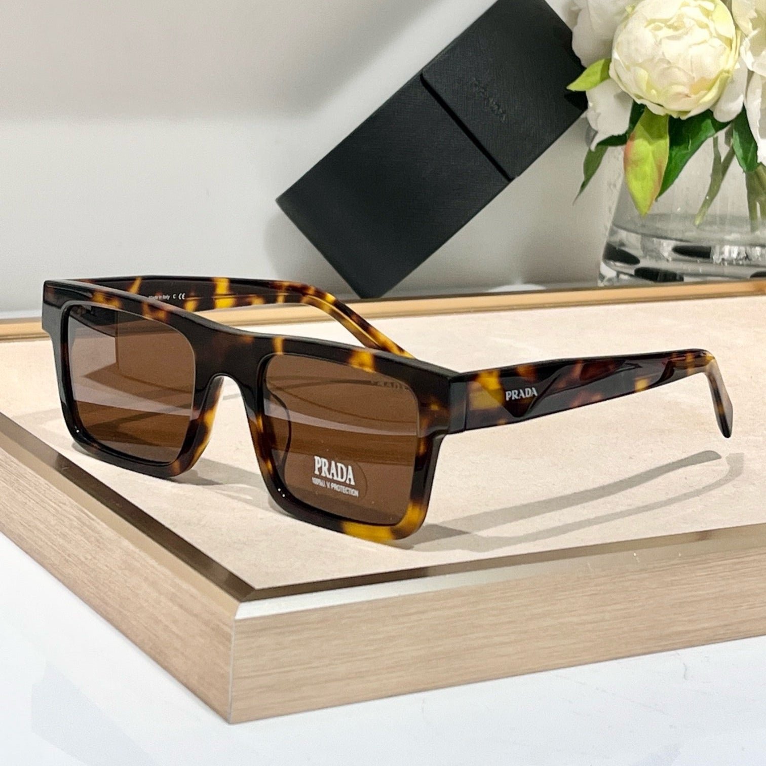 Prada Tortoise Square Sunglasses