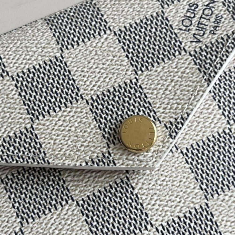LV Checkered Canvas Press-Stud Wallet - Image 4