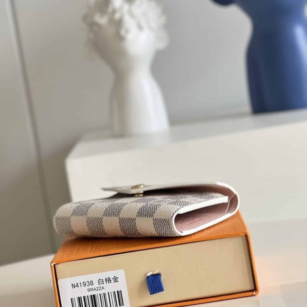 LV Checkered Canvas Press-Stud Wallet - Image 3