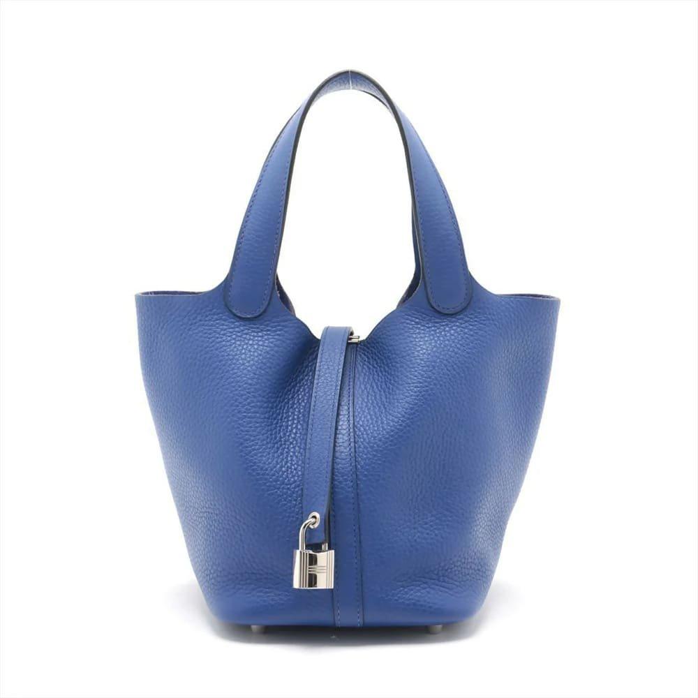 Hermès Picotin 18 Clemence Bleu Royal PHW