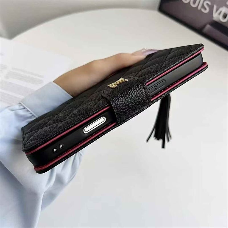 LV Quilted Tassel Flip Wallet Case - Image 7