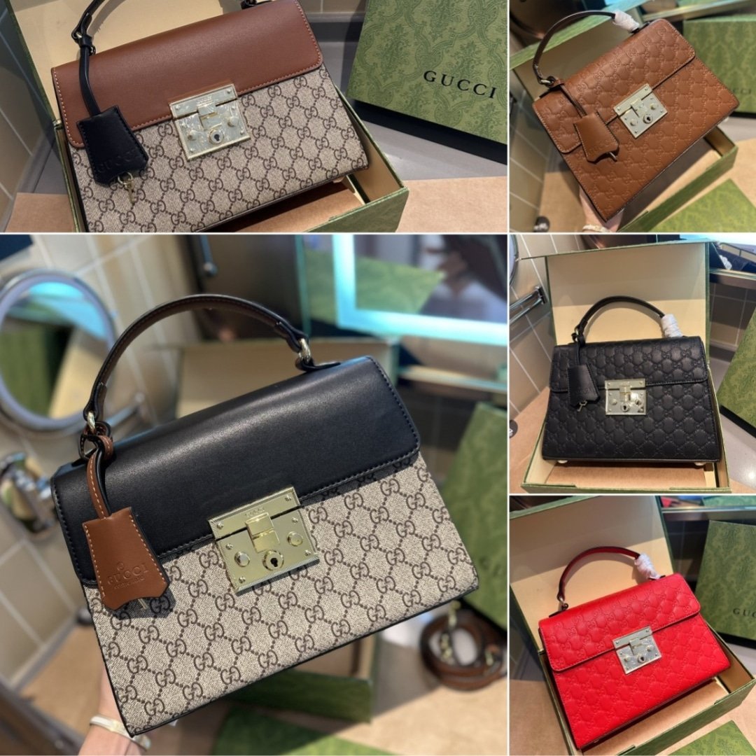 Gucci Padlock GG Supreme Top Handle Black 28Cm - Image 6