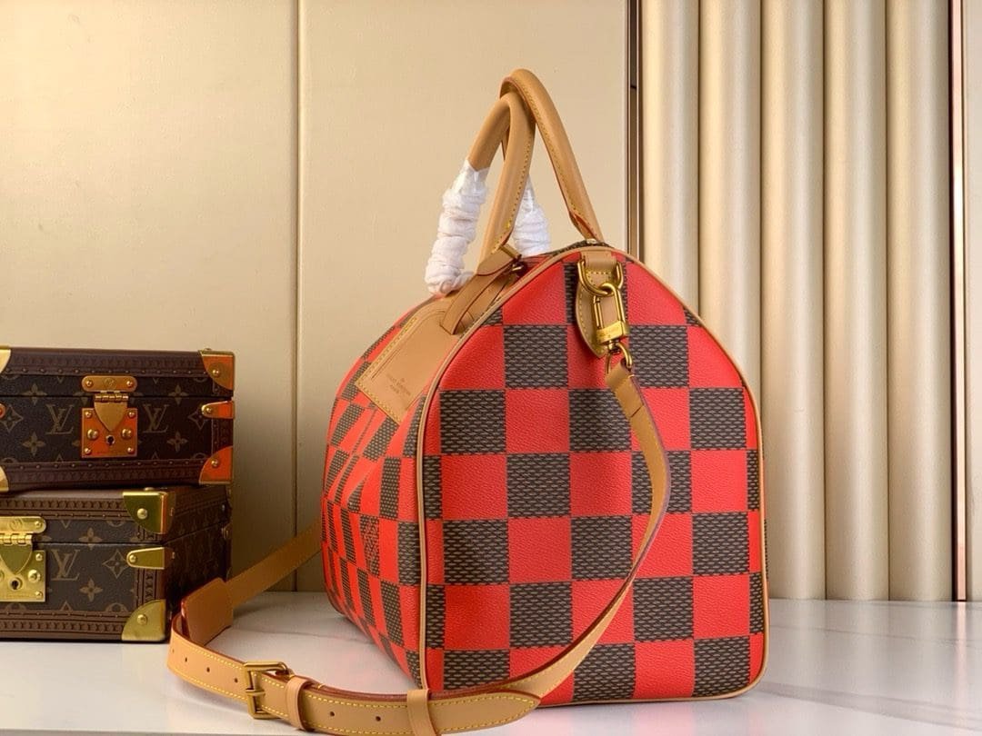 Louis Vuitton Speedy40 Bold Red Damier Pop Canvas - Image 3