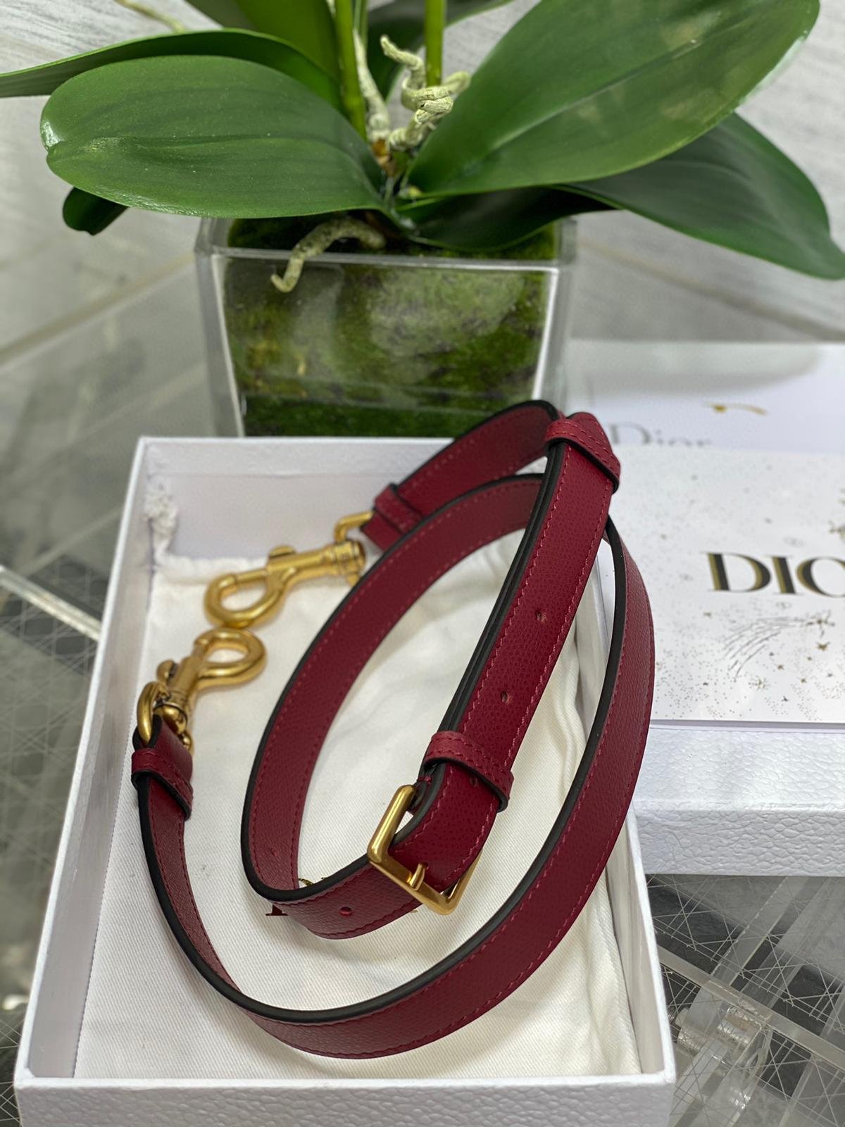 Alternative view of Dior Saddle Dark Red Grained Calfskin Classic Bag