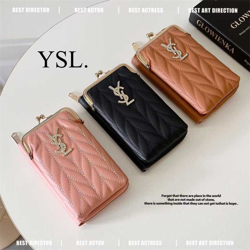 YSL V-Quilted Crossbody Phone Bag (Multi-Color) - Image 7