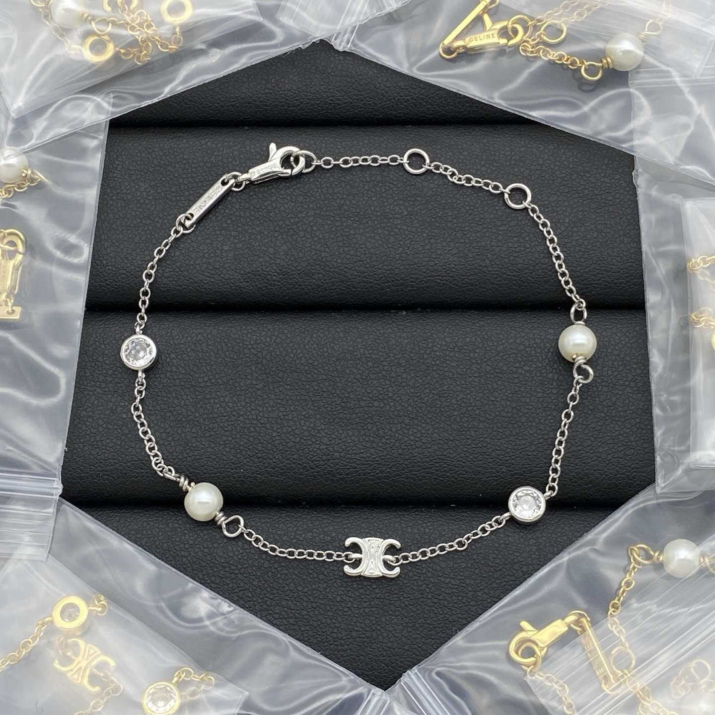Celine Pearl Necklace Bracelet - Image 3