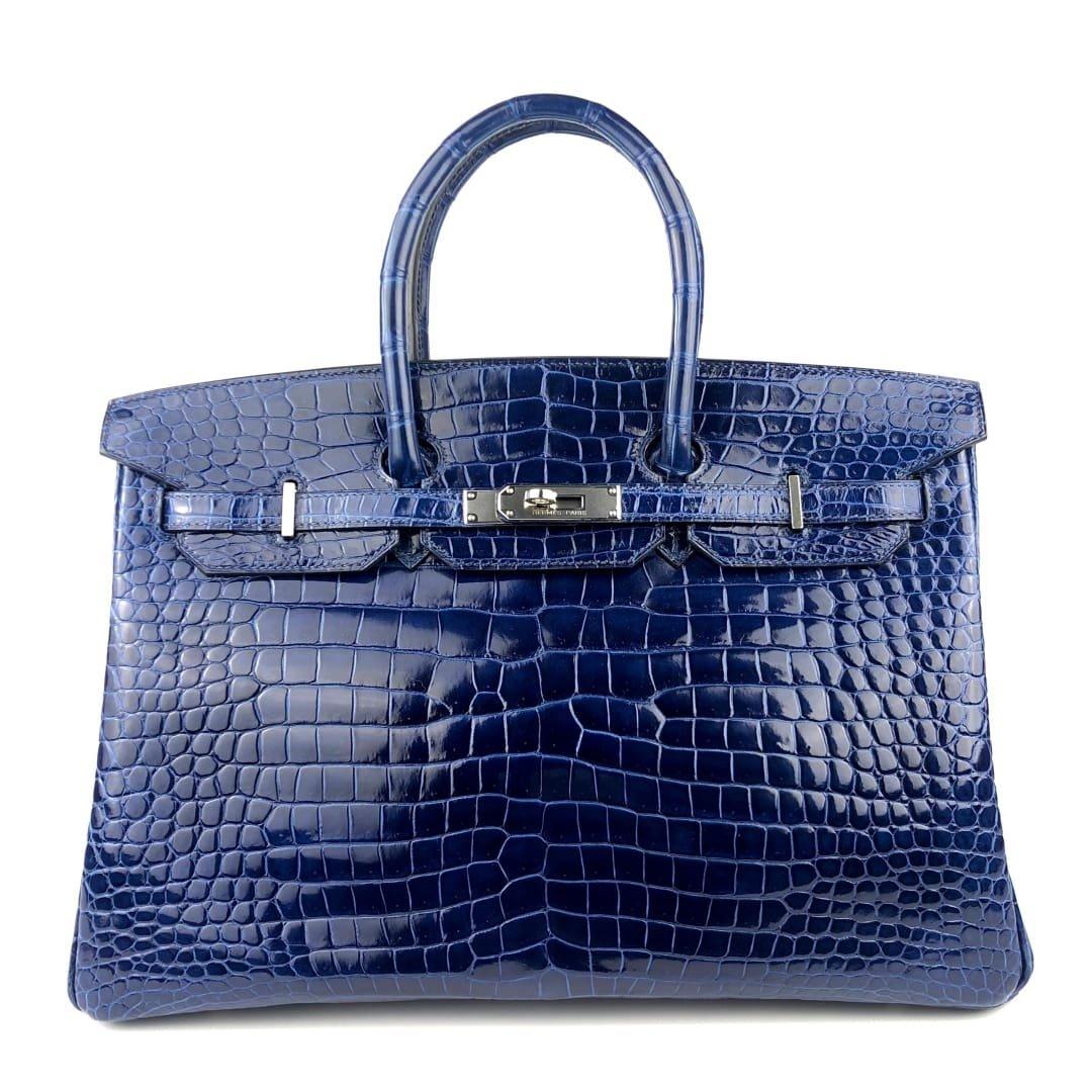 Hermès Birkin 25 Shiny Nilo Croc Blue Sapphire