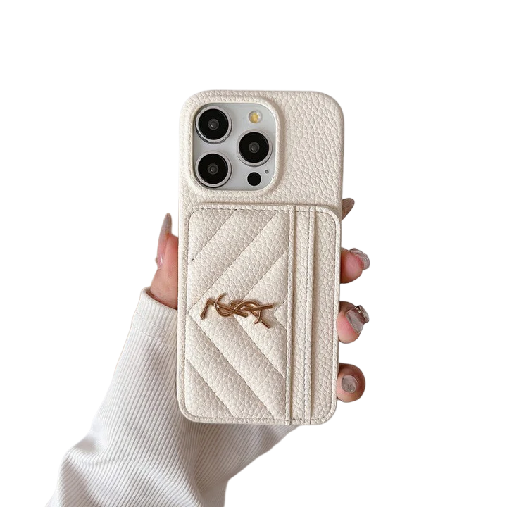 YSL Grained Leather Card Holder iPhone Case