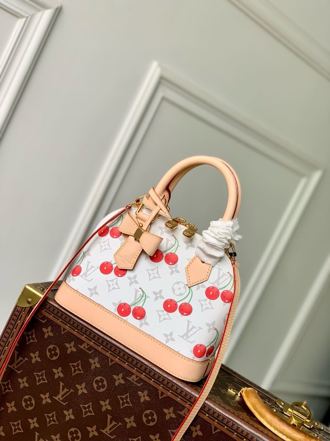Louis Vuitton LVxTM Alma BB White Cherry - Image 4