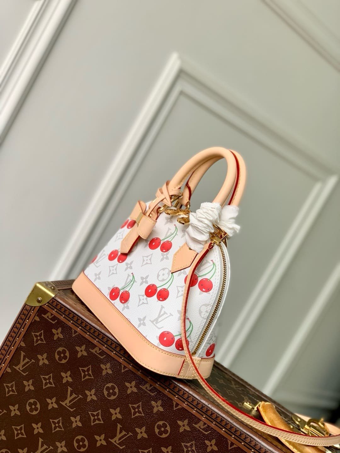 Louis Vuitton LVxTM Alma BB White Cherry - Image 8