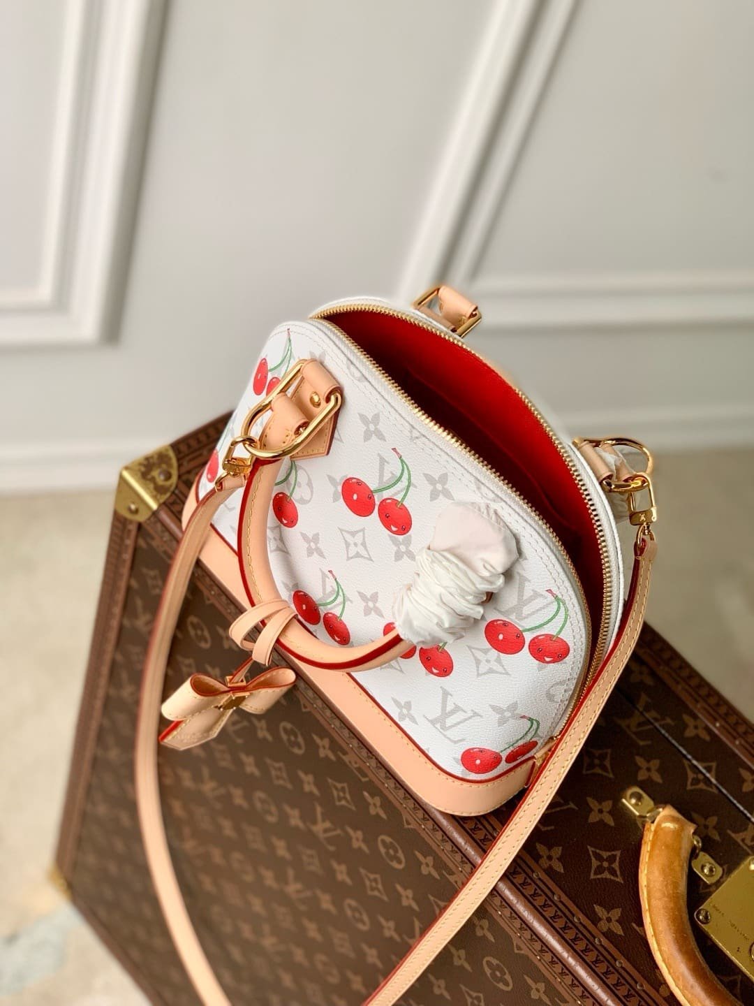 Louis Vuitton LVxTM Alma BB White Cherry - Image 6