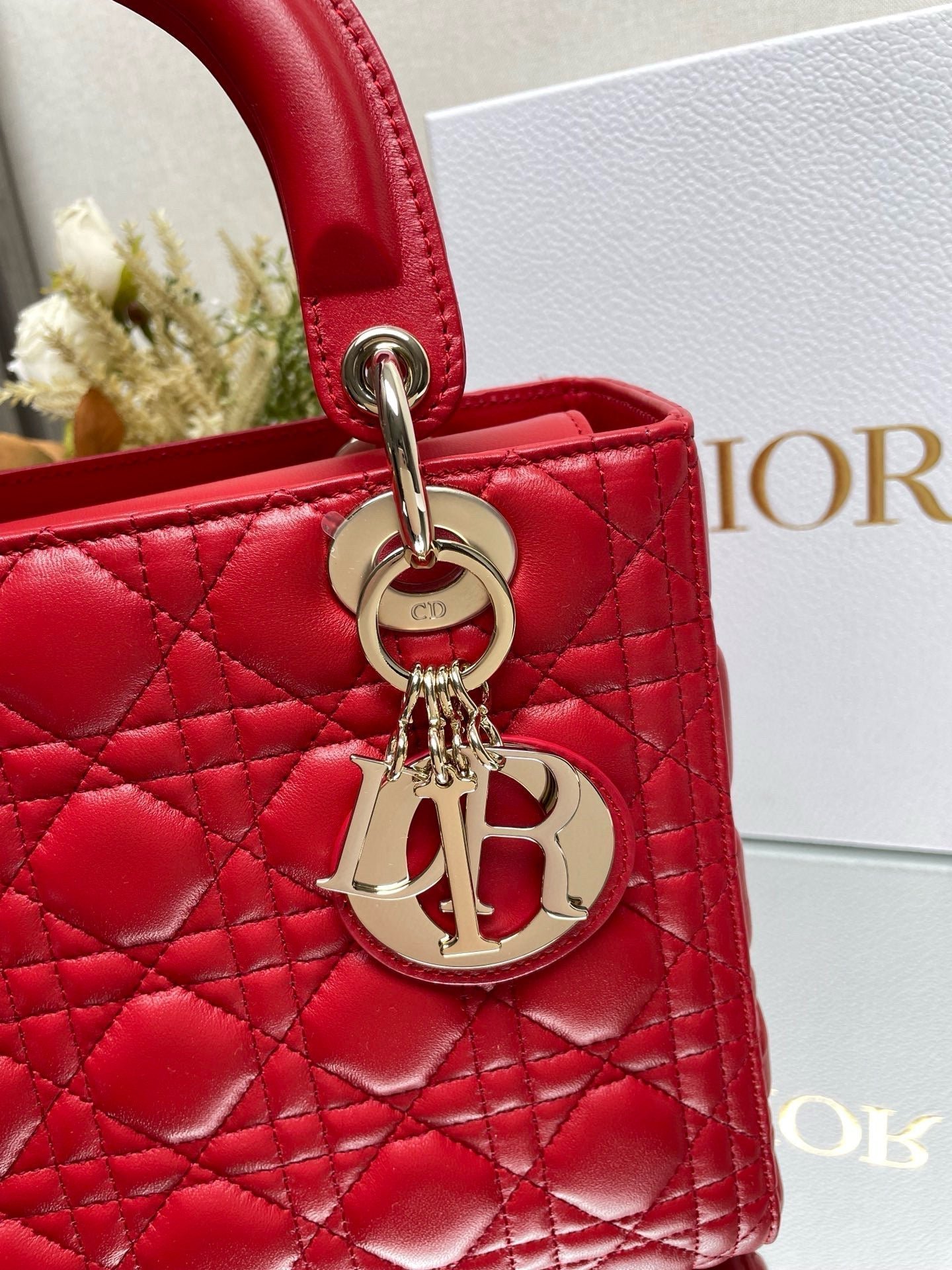 Alternative view of Dior Lady 24 Red Calfskin Handbag