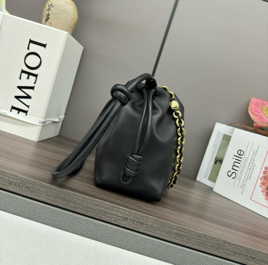 Alternative view of Loew Medium Flamenco Bag 30cm Black Lambskin
