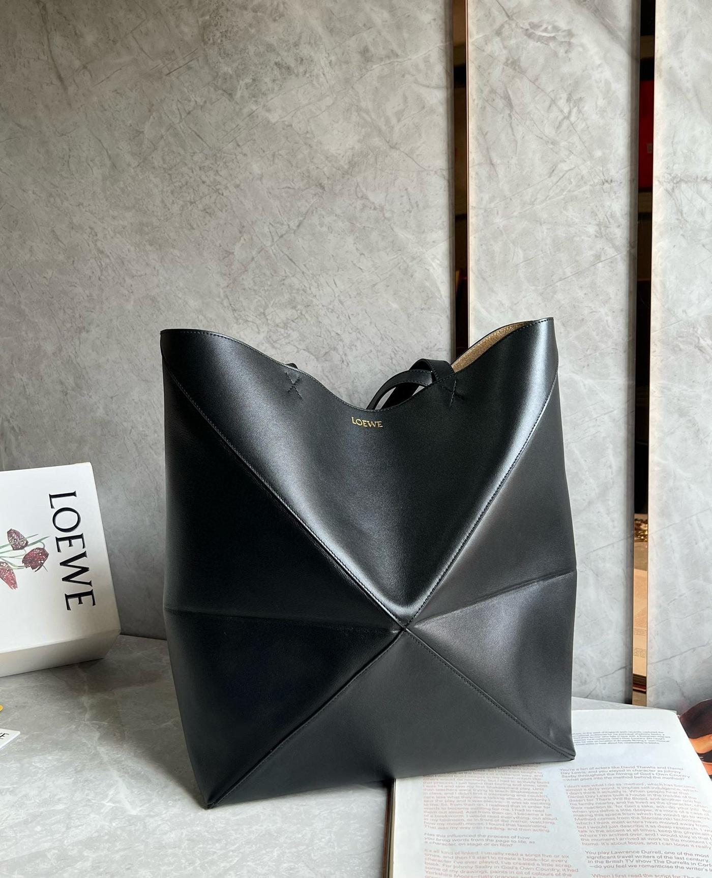 Alternative view of LOEW PUZZLE FOLD TOTE IBLACK SHINY CALFSKIN