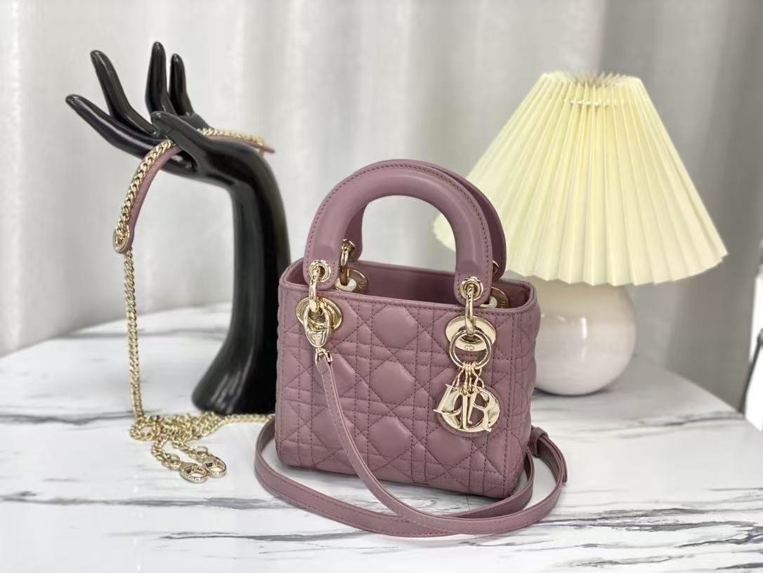 Alternative view of Dior Lady Series Dusty Pink Lambskin Quilted Bag