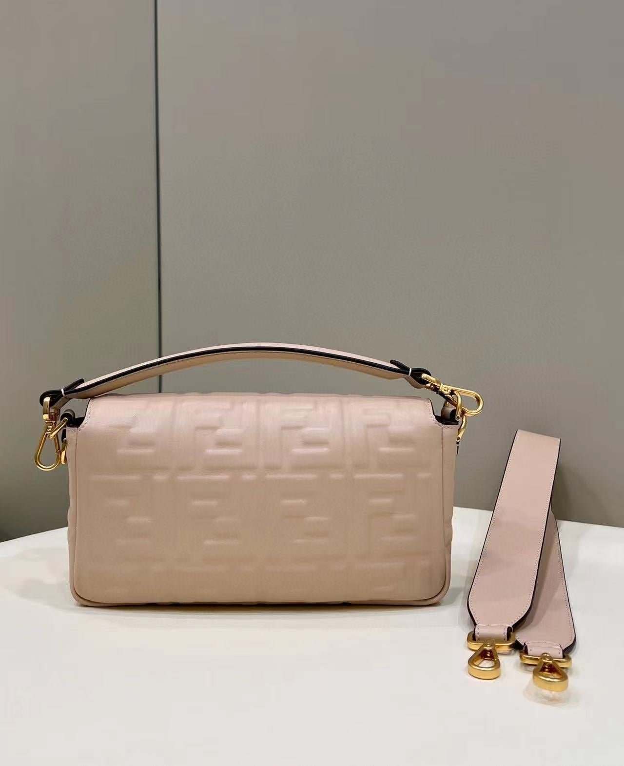 Alternative view of Fendi Baguette 27 Beige Lambskin
