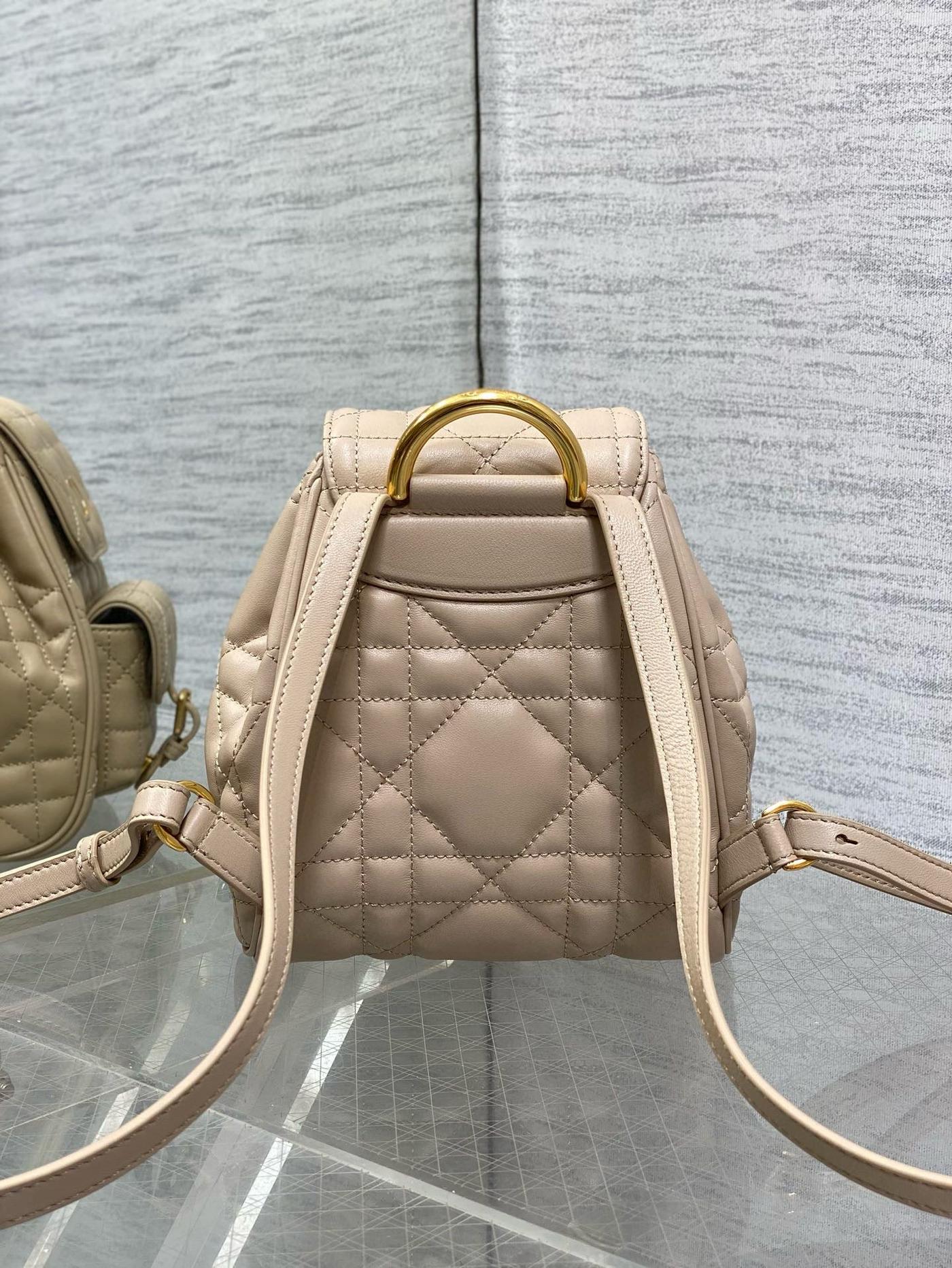 Dior Caro Mini Beige Lambskin Backpack - Image 8