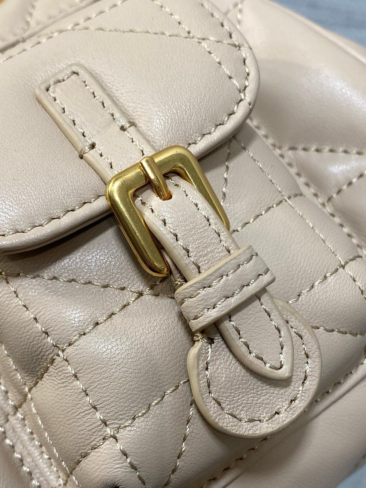 Dior Caro Mini Beige Lambskin Backpack - Image 6