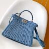 Fendi Peekaboo Iseeu Small 27 Blue Denim Leather