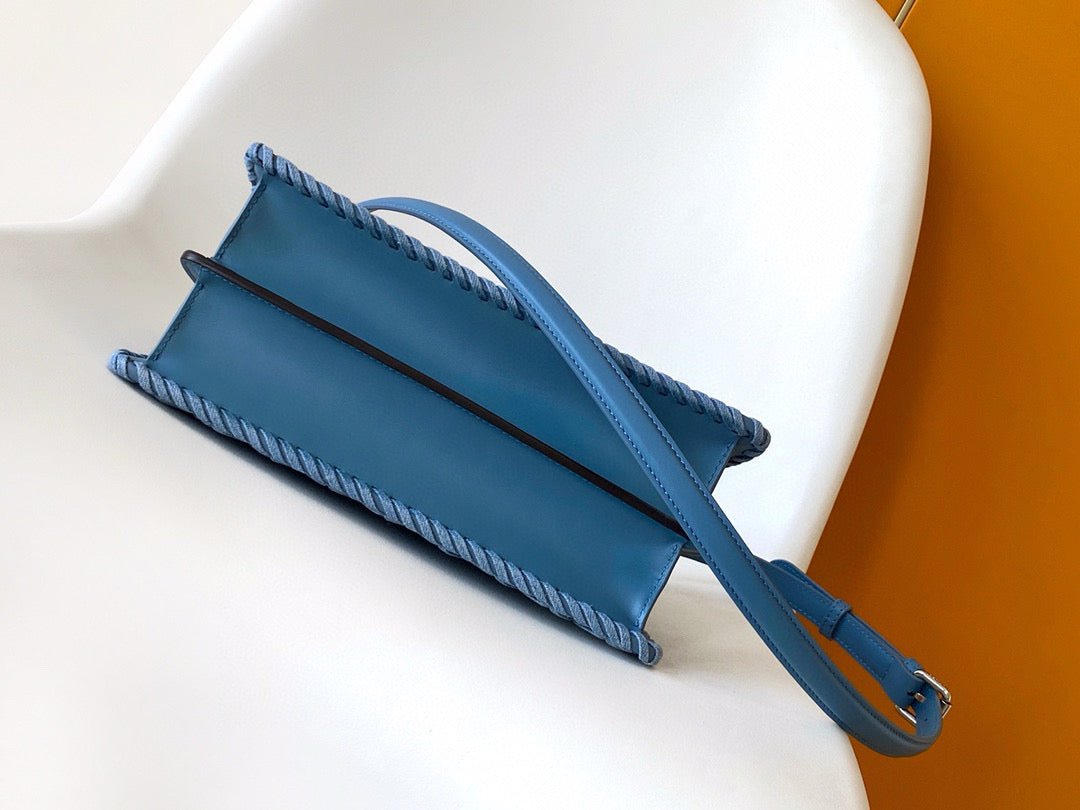 Fendi Peekaboo Iseeu Small 27 Blue Denim Leather - Image 4
