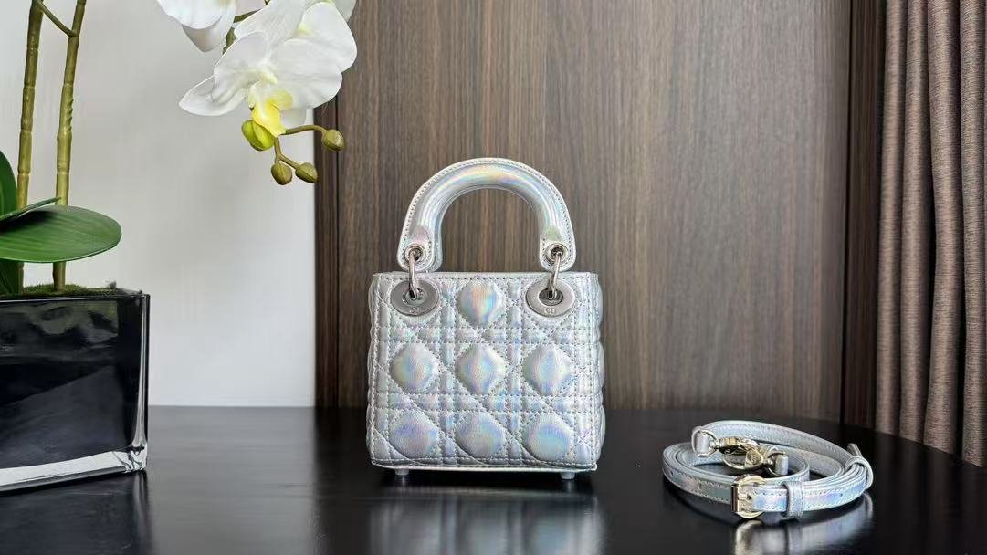 Alternative view of Dior Lady Series Silver Patent Lambskin Mini Bag