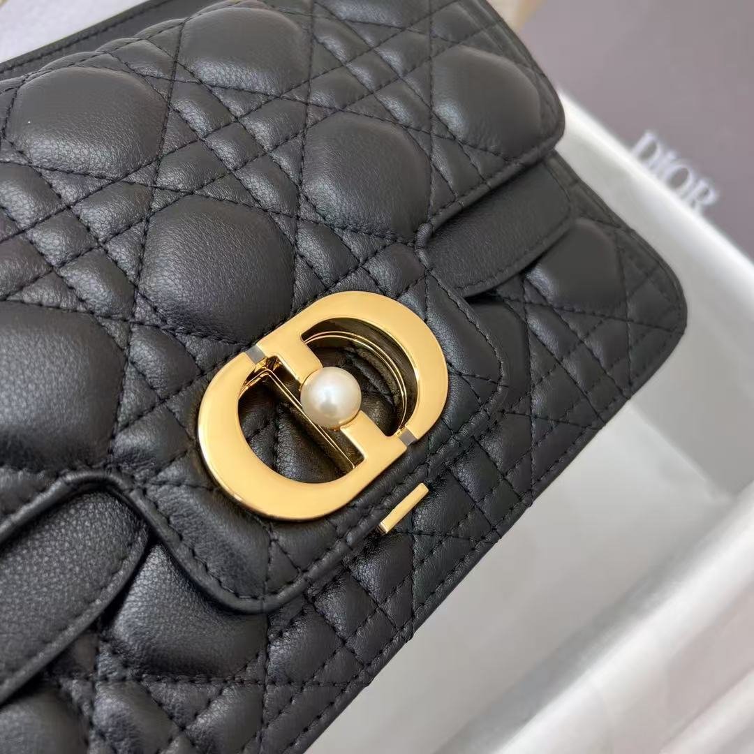 Dior Jolie Series Black Cannage Calfskin Hand Bag - Image 4