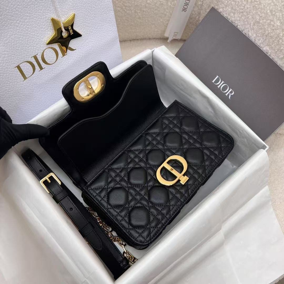 Dior Jolie Series Black Cannage Calfskin Hand Bag - Image 2