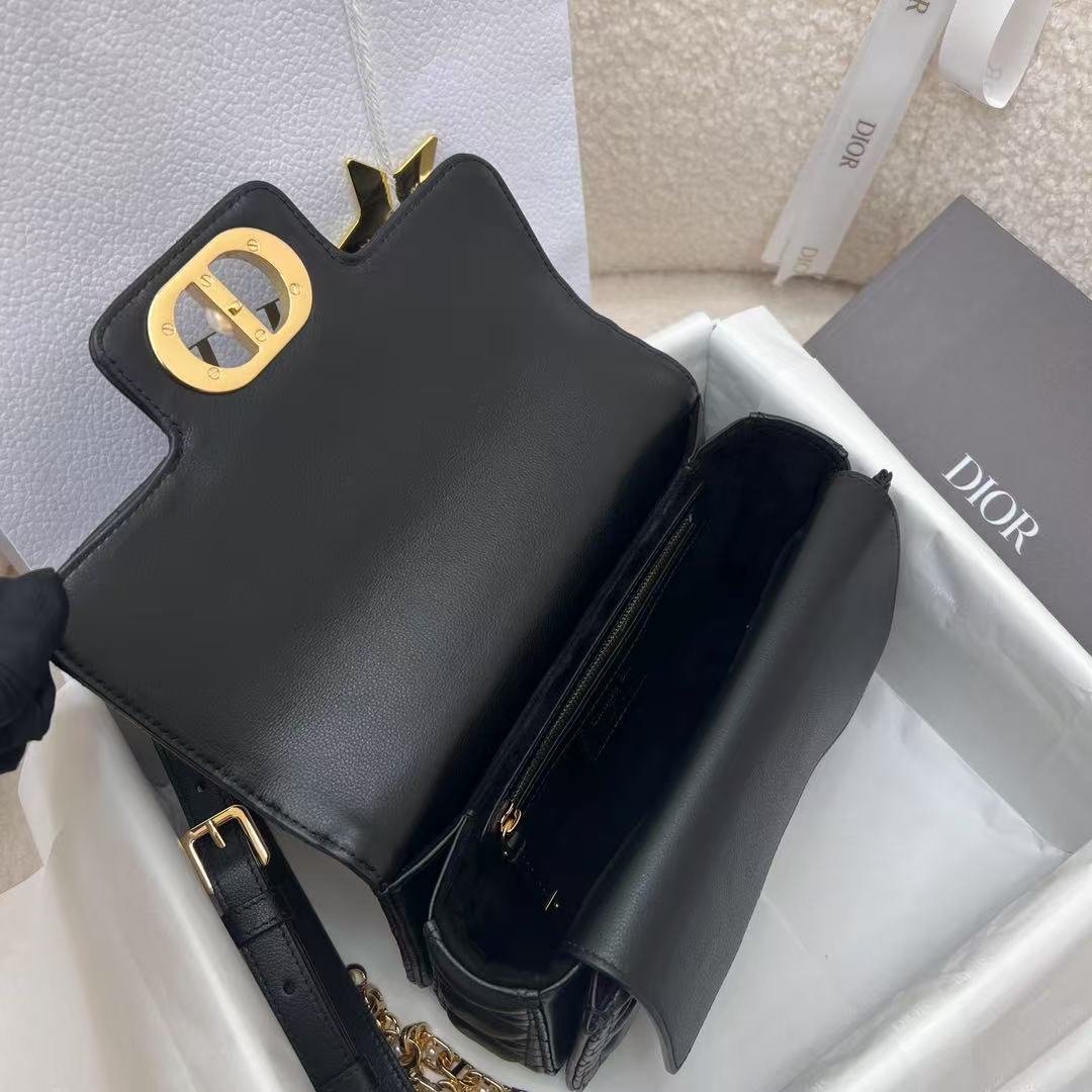 Dior Jolie Series Black Cannage Calfskin Hand Bag - Image 6