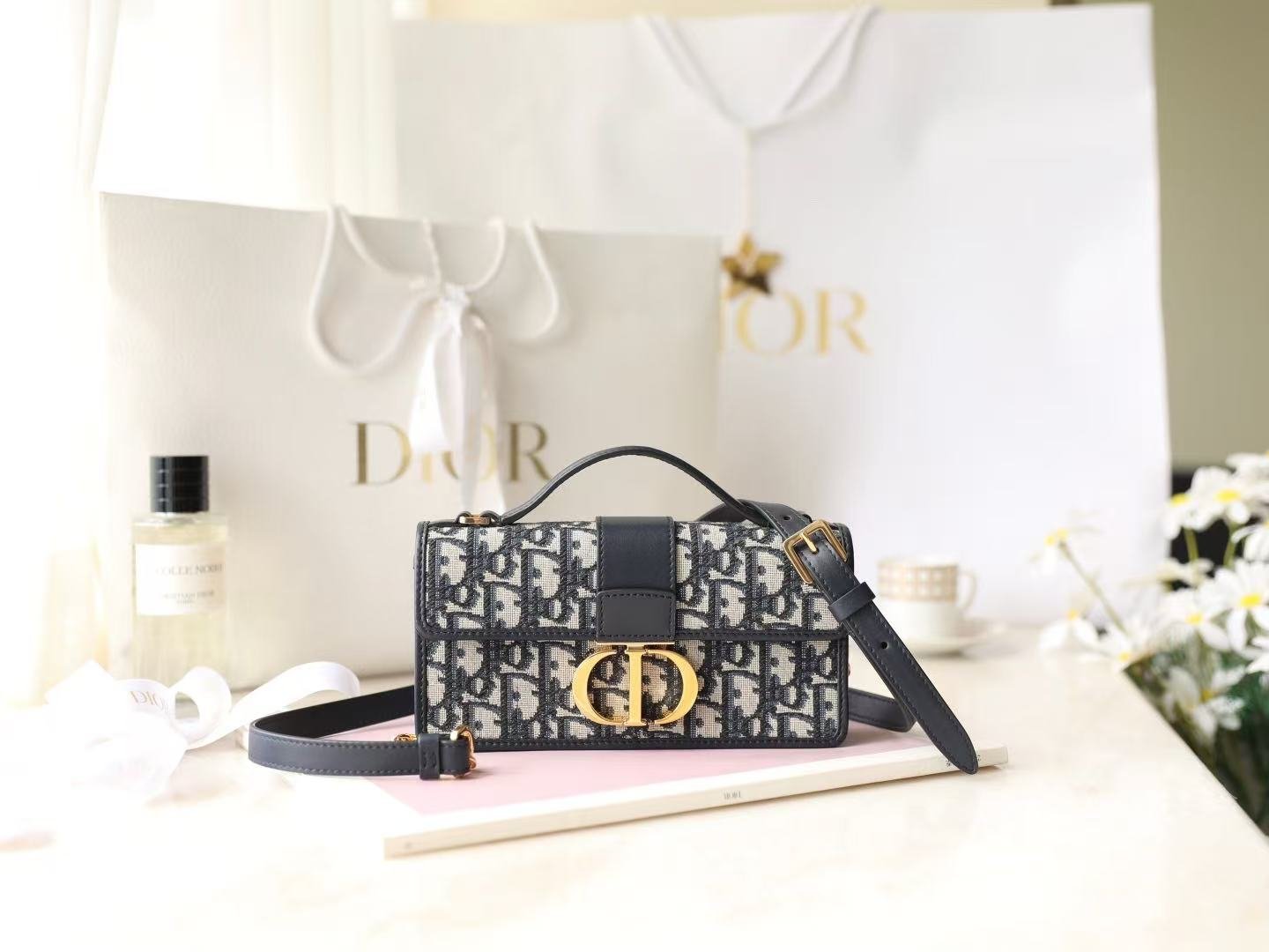 Alternative view of Dior Miss Montaigne Bag 20cm Black Canvas & Calfskin