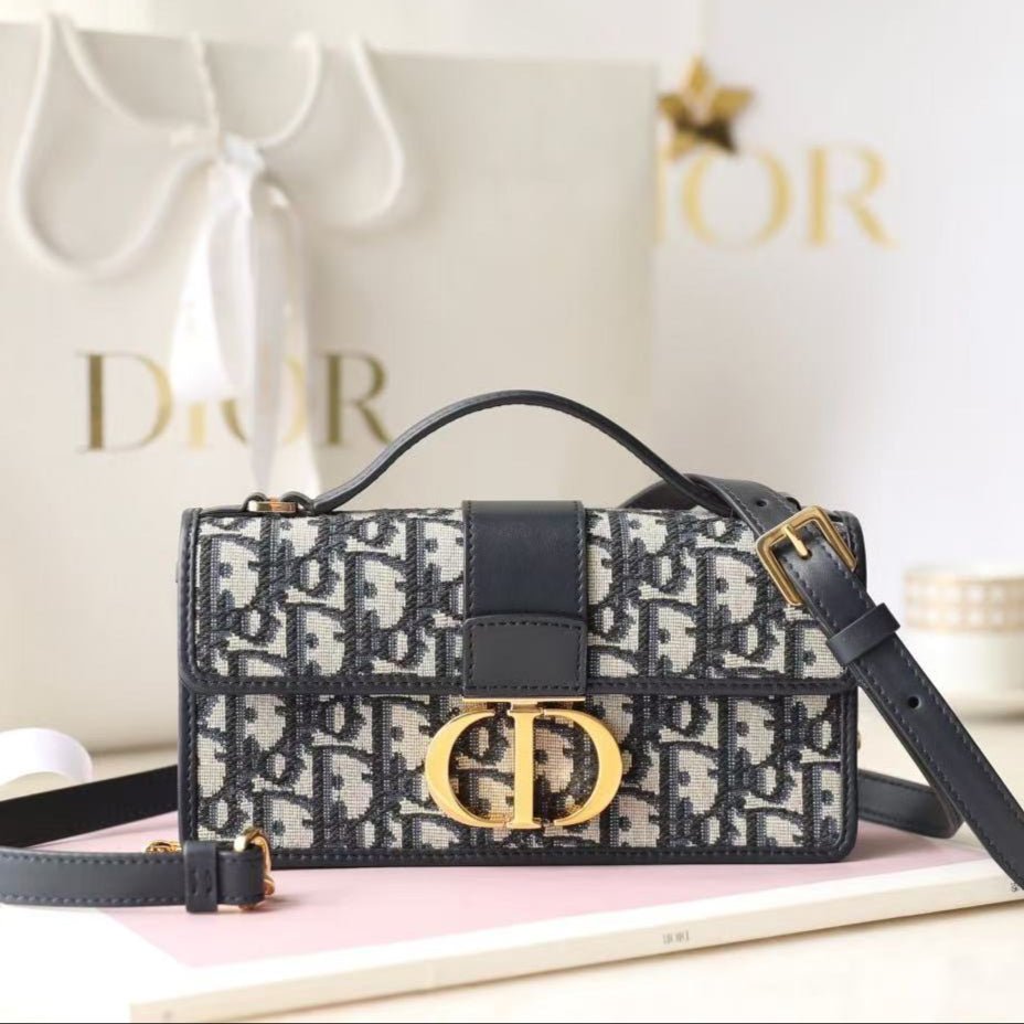 Dior Miss Montaigne Bag 20cm Black Canvas & Calfskin