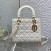 Dior Lady Dior 24cm White with Light Gold Hardware