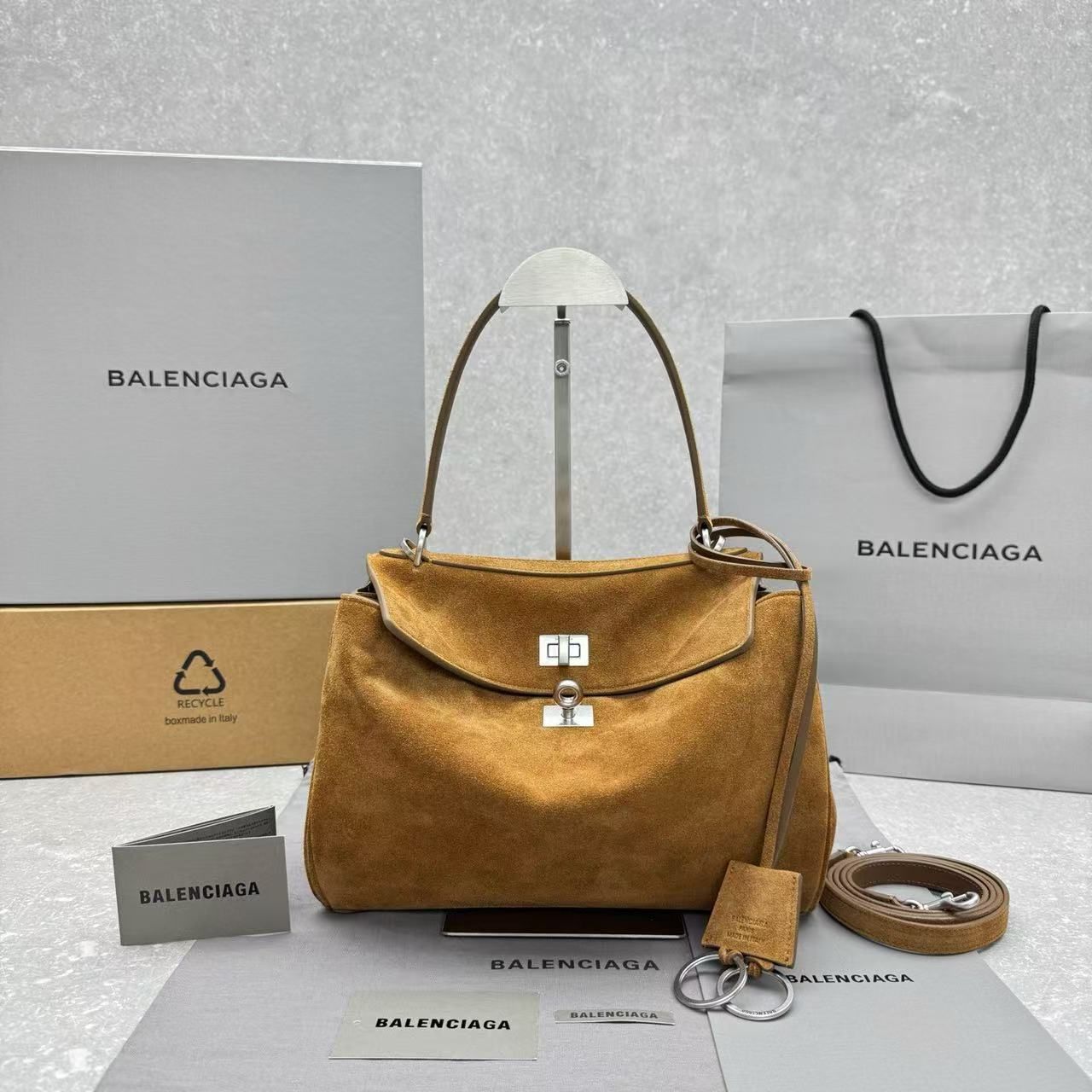 Balenciaga Rodeo Small 29cm Brown Suede