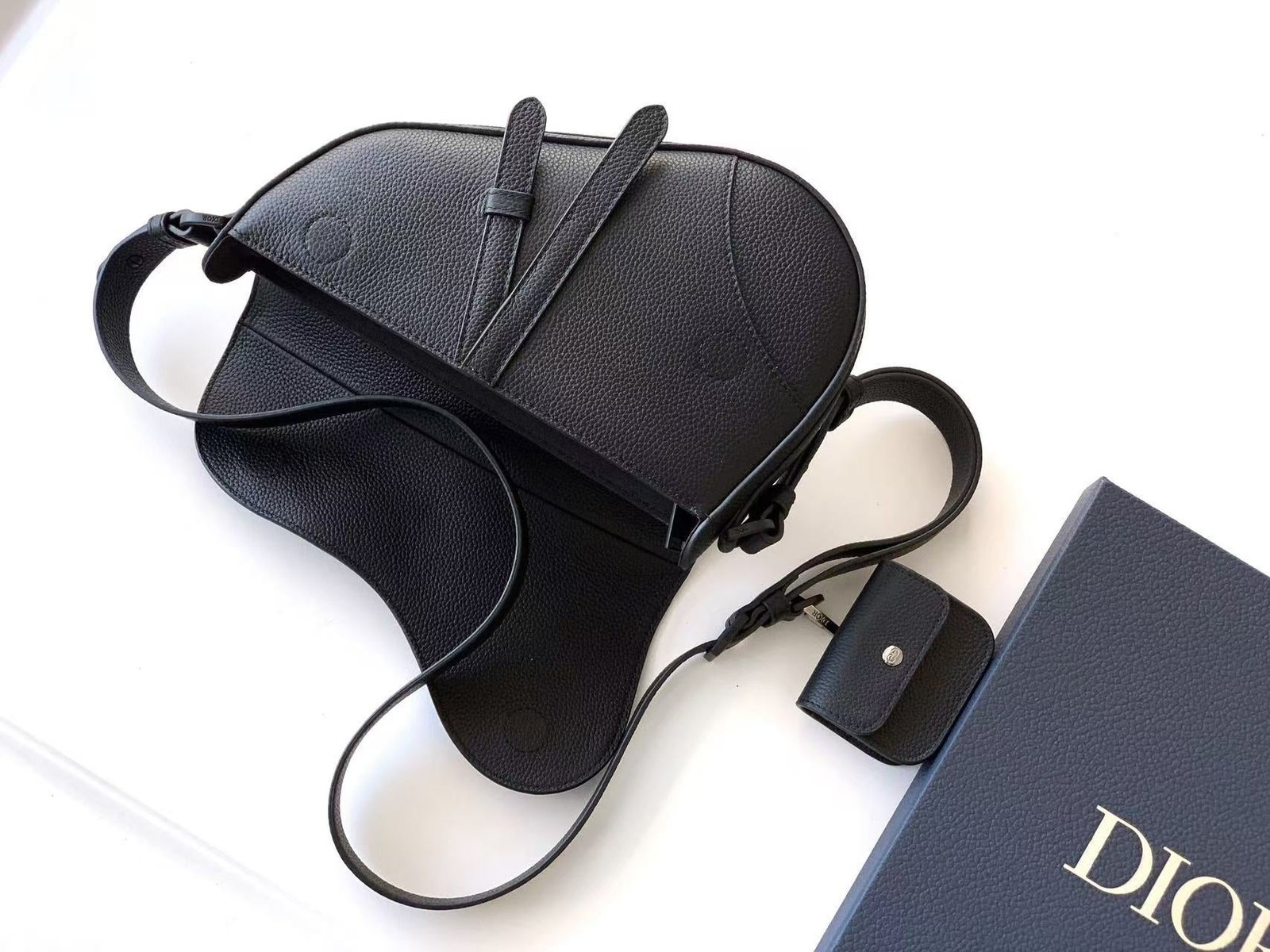 Alternative view of Dior Saddle Black Grained Calfskin Shoulder Bag