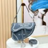 Dior Saddle Bag in Cotton Blue Fabric