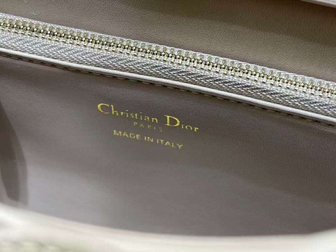 Dior Cigale Light Taupe Lambskin Top Handle Bag - Image 8