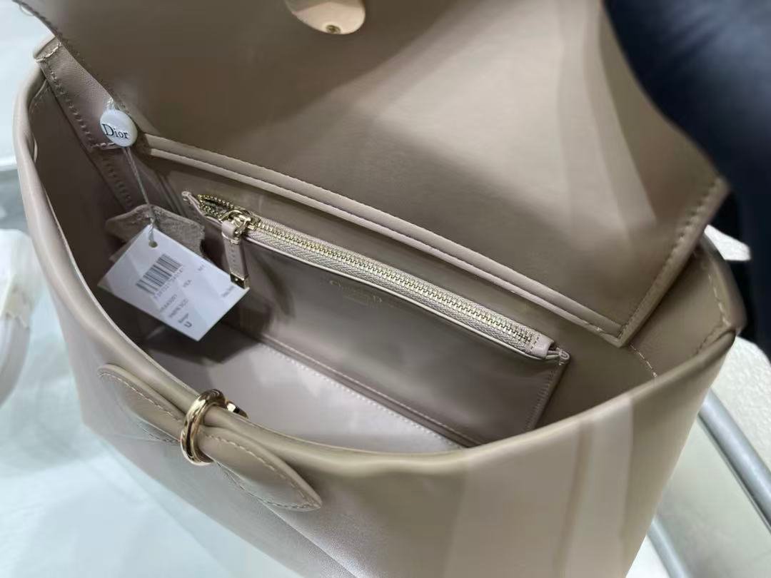 Dior Cigale Light Taupe Lambskin Top Handle Bag - Image 9