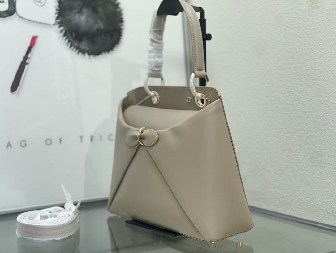 Dior Cigale Light Taupe Lambskin Top Handle Bag - Image 3
