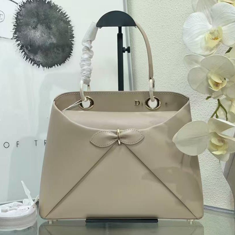 Dior Cigale Light Taupe Lambskin Top Handle Bag