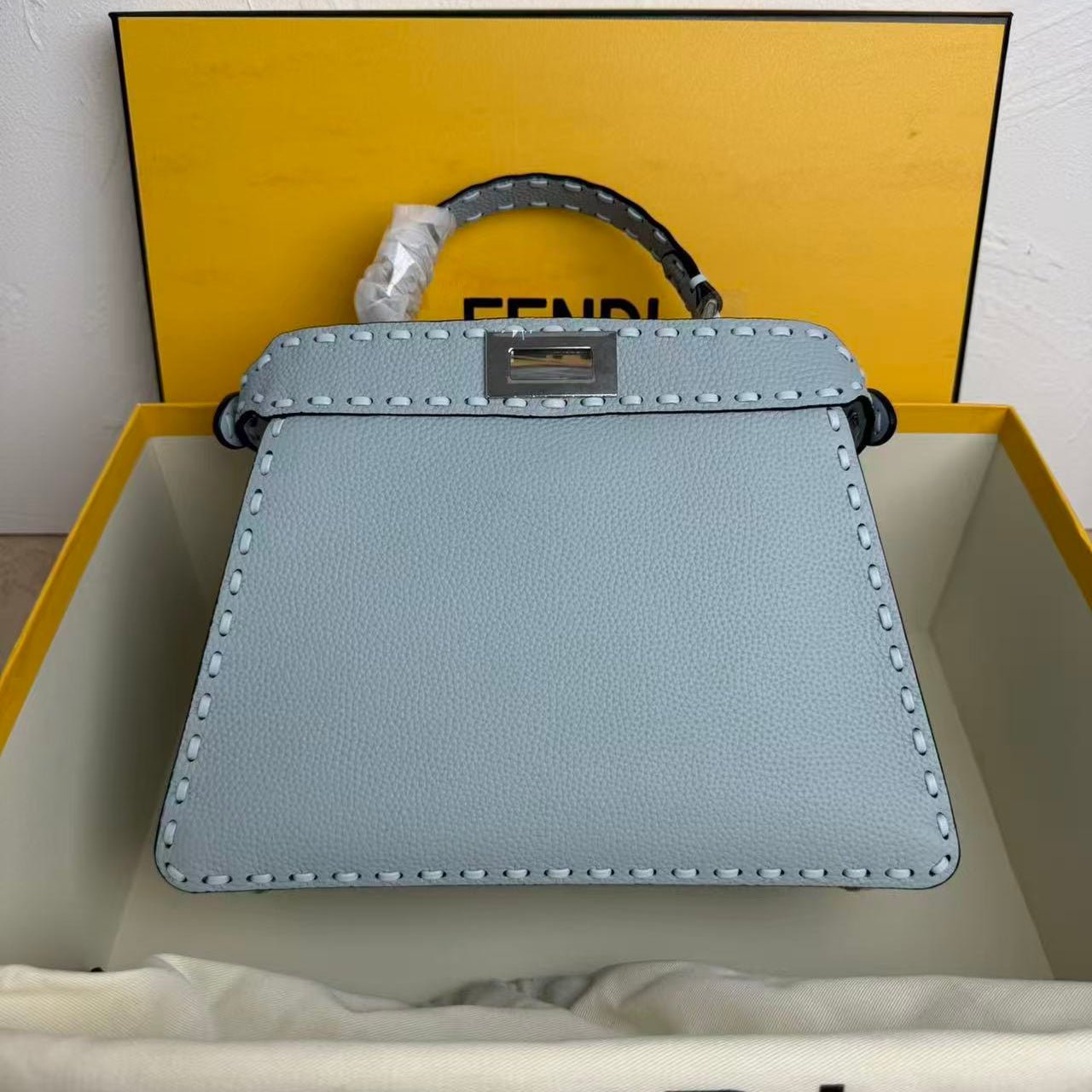 Fendi Peekaboo 27 Baby Blue Calfskin