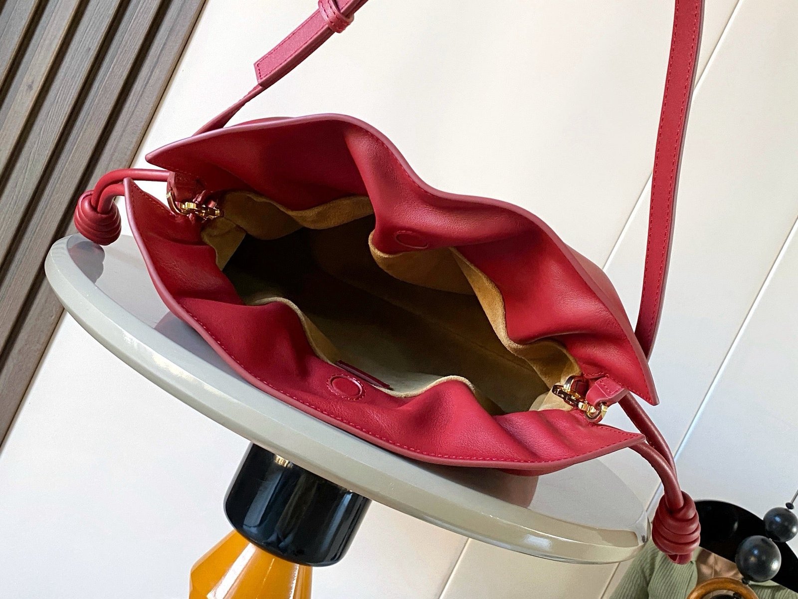Alternative view of Loewe Coil Flamenco Medium Leather Clutch Red Leather