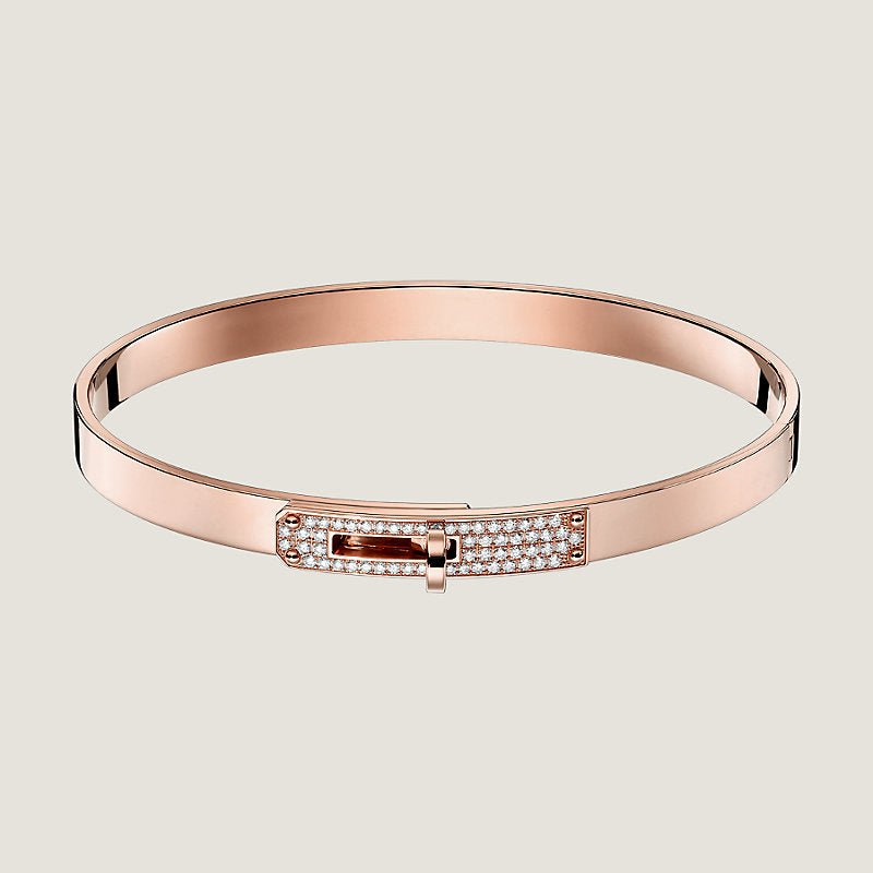 Hermès Rose Gold Diamond Kelly Bracelet