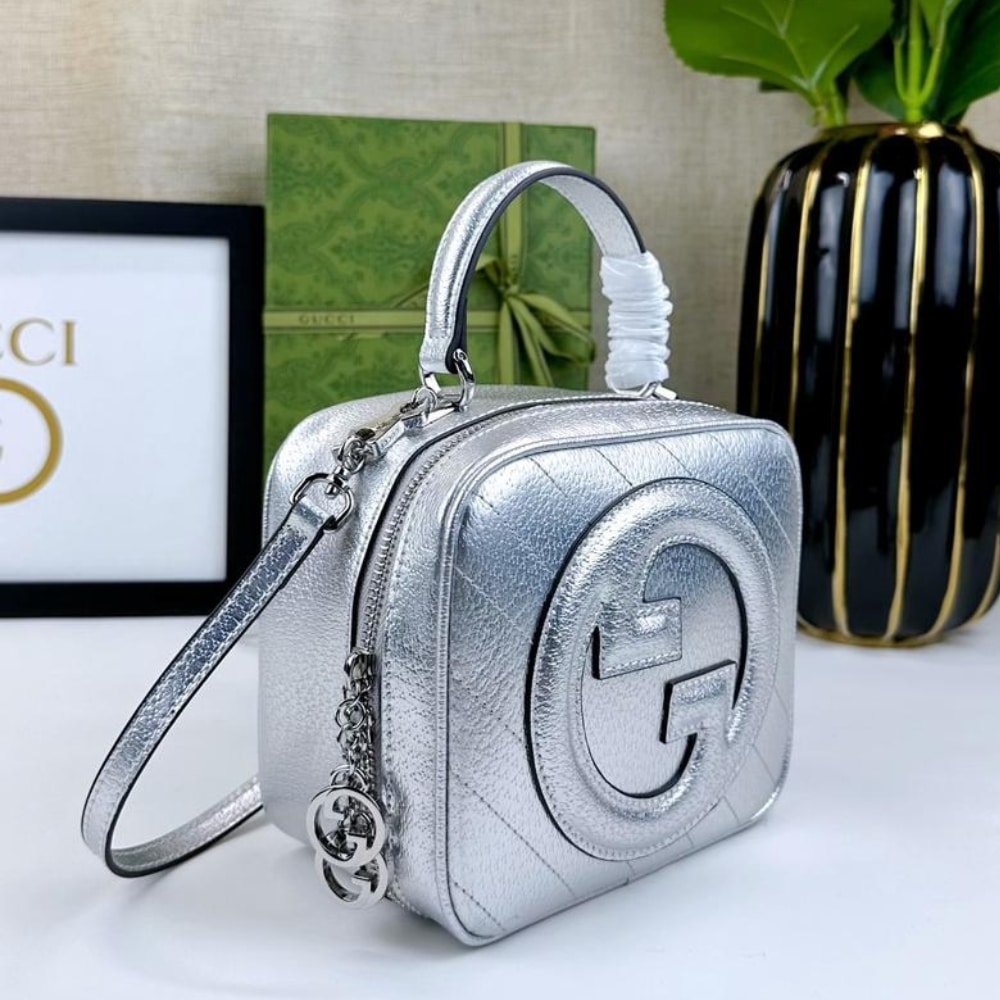 Gucci Blondie Silver Handbag - Image 3