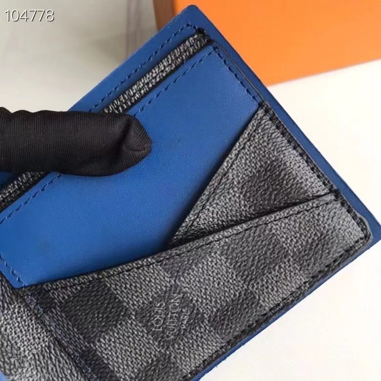 Alternative view of LOUIS VUITTON MULTIPLE WALLET DAMIER GRAPHITE BLACK AND GREEN 11CM N64434